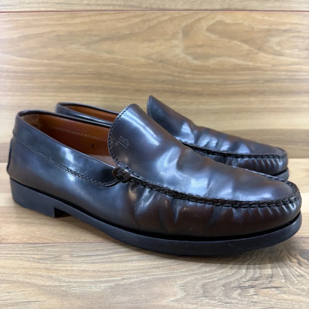 Tod's City Gommino Driving Penny Loafers Mens US‎ 8 Brown Modern Business Casual